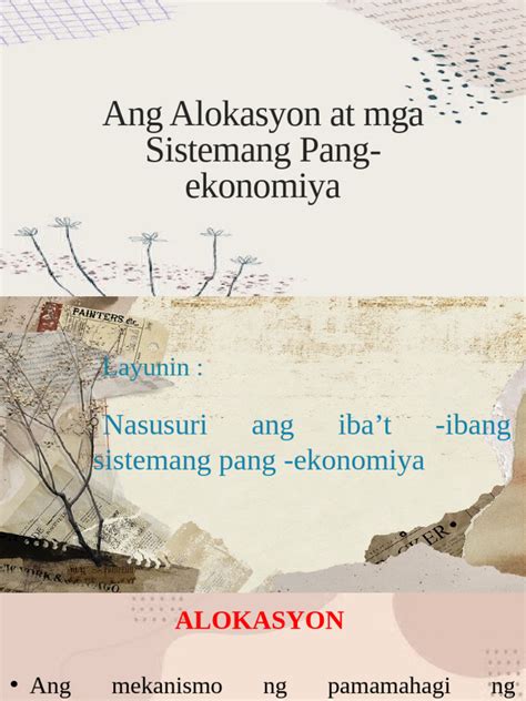 alokasyon slogan|Alokasyon at mga sistemang pang.